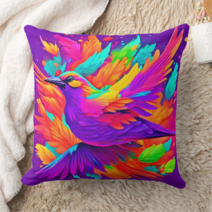 Colourful Bird Art Cushion