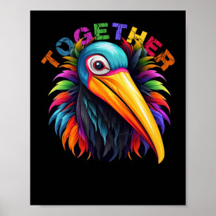Colourful Bird Art Graphic Poster