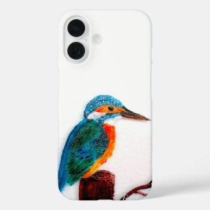 Colourful Bird Art Kingfisher iPhone 16 Case