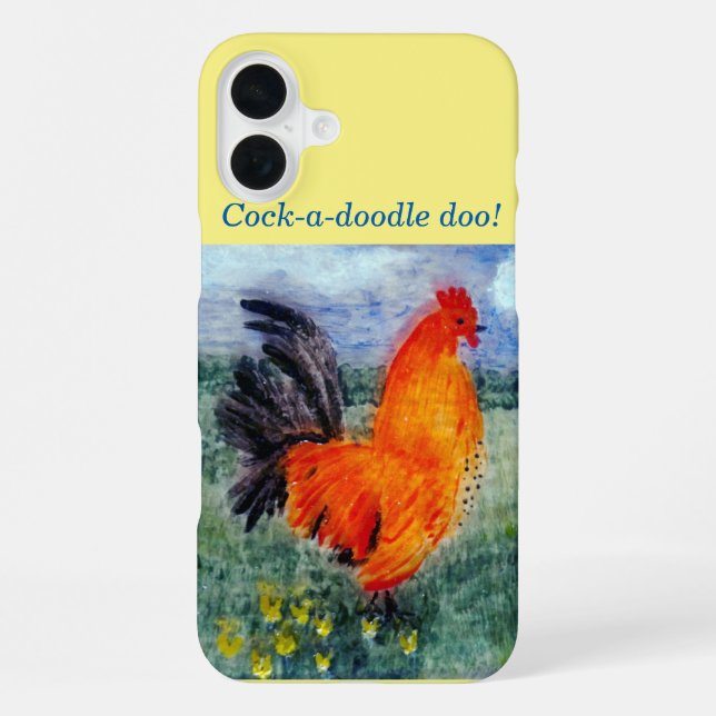 Colourful Bird Art Rooster Chicken iPhone Case (Back)
