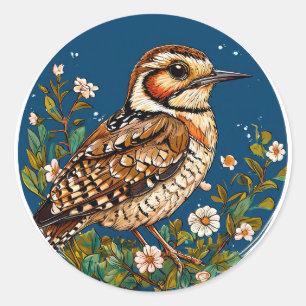 Colourful Bird Artwork Classic Round Sticker