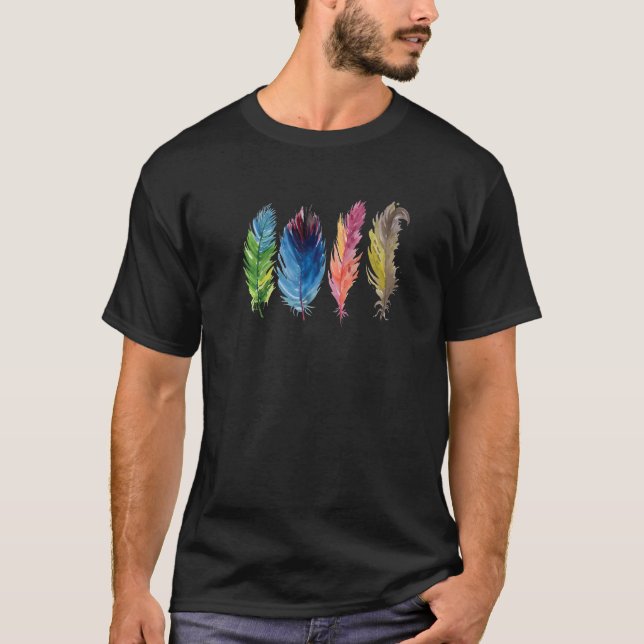Colourful bird feathers T-Shirt (Front)
