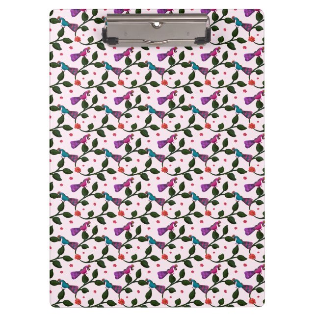 Colourful Bird Floral Seamless Pattern  Tapestry Clipboard (Front)