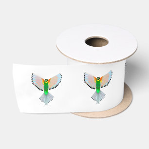 Colourful Bird Flying Satin Ribbon