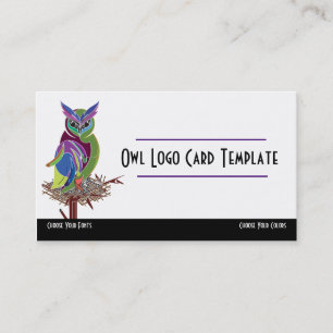 Colourful Bird in a Nest Owl Logo Business Card