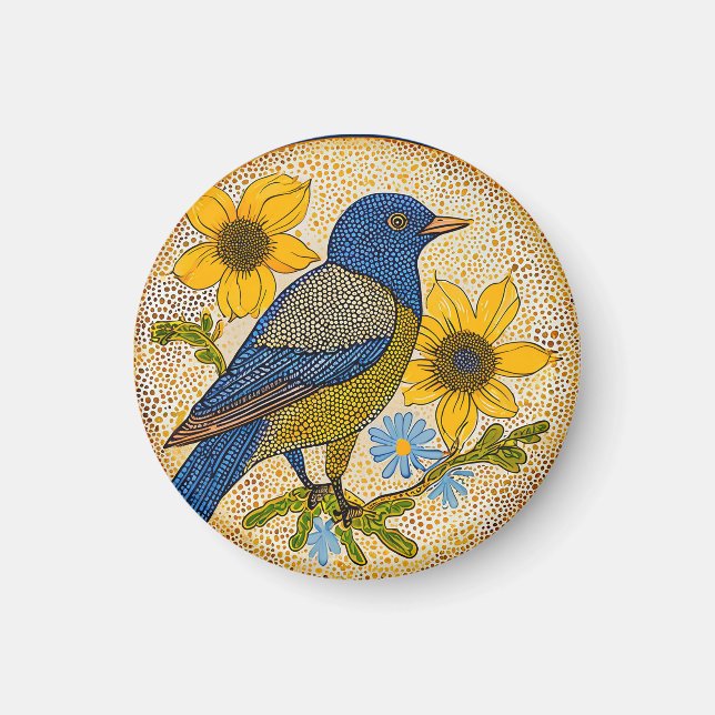 Colourful bird  magnet (Front)
