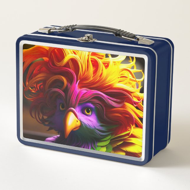Colourful Bird Metal Lunch Box (Front)