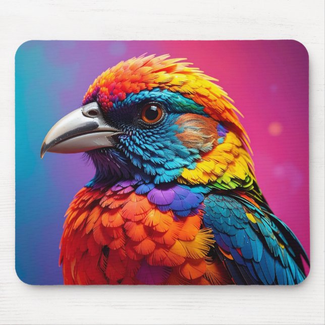 colourful bird mouse mat (Front)