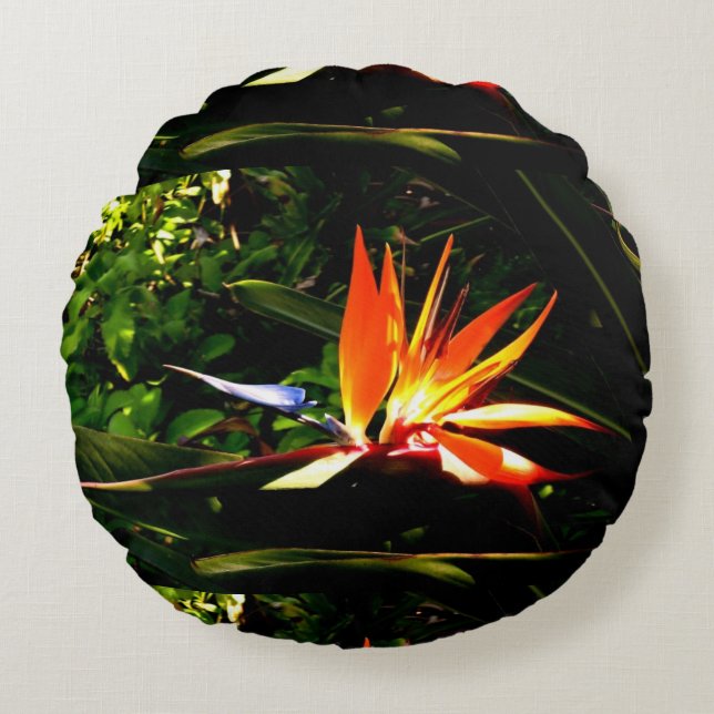 Colourful Bird Of Paradise Flower Pillow (Front)