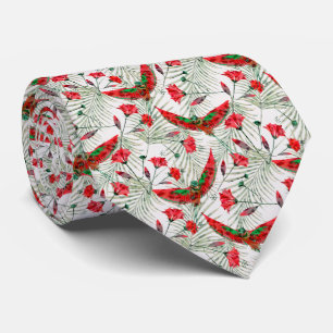 Colourful bird of Paradise stylish  Tie