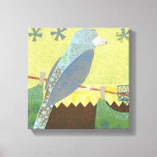 Colourful Bird on a Wire Canvas Print