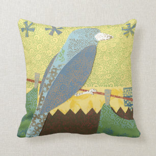 Colourful Bird on a Wire Cushion