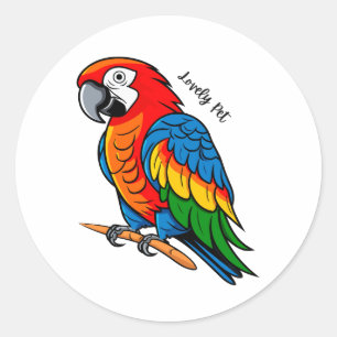Colourful Bird Parrot Classic Round Sticker