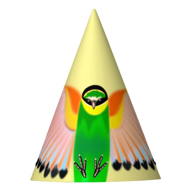 Colourful Bird Party Hat - Your Colours (Front)