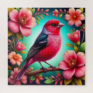 Colourful Bird Perched on Branch Jigsaw Puzzle