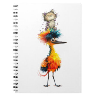 Colourful Bird Spiral Notebook, Whimsical Bird Lov Notebook