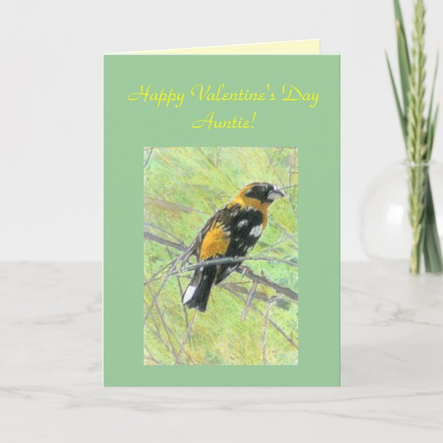 Colourful Bird Valentine for Aunt Template Card (Front)
