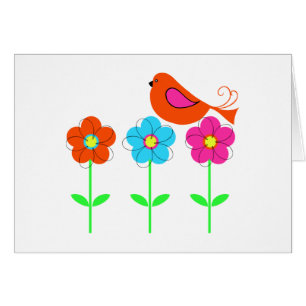 colourful bird with colourful flowers