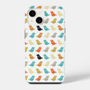 Colourful Birds Abstract Retro Pattern iPhone 14 Case