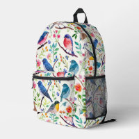 Colourful Birds Flowers Pattern