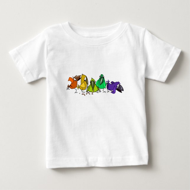 Colourful Birds Funny Baby T-Shirt (Front)