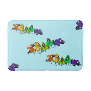 Colourful Birds Funny Bath Mat - Customisable
