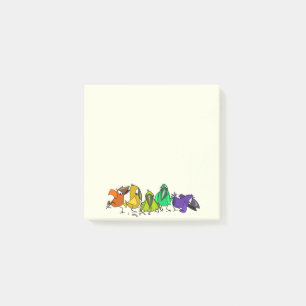 Colourful Birds Funny Post-it Notes
