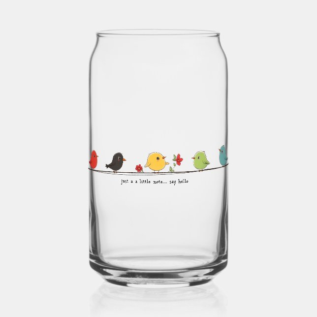 Colourful Birds Glass Tumbler  (Front)