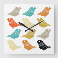 Colourful Birds Mid Century Modern Kitchen