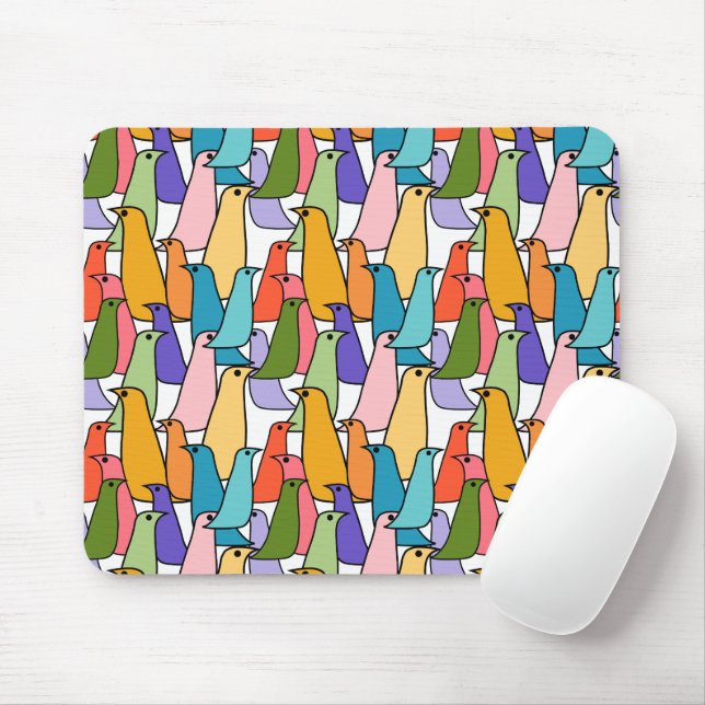 Colourful Birds  Mouse Mat (With Mouse)