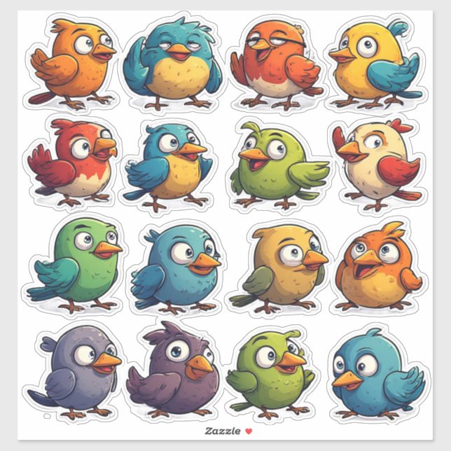 Colourful Birds Nature Sticker Set Collection 🐦 (Sheet)
