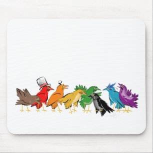 Colourful Birds of a Feather Mouse Mat
