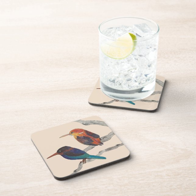 Colourful Birds on a Set of Six Coasters (Right Side)