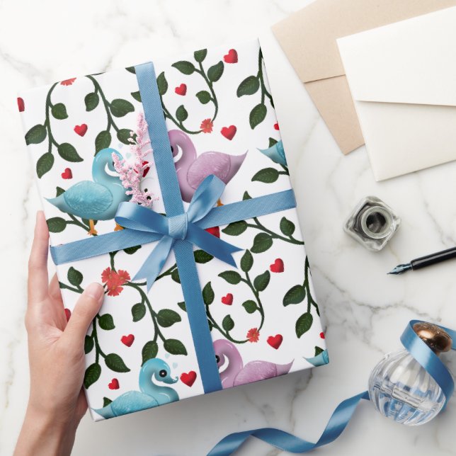Colourful birds pattern  wrapping paper (Gifting)