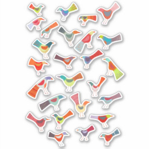 Colourful Birds Things Custom-Cut Vinyl Sticker