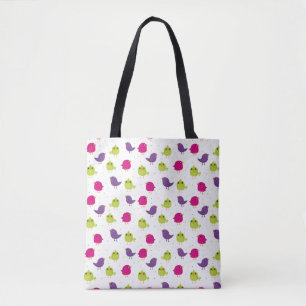Colourful birds tote bag