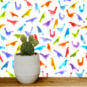 Colourful Birds Watercolor Art Wallpaper