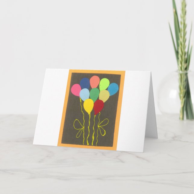 Colourful Birthday Balloons Graphic Art Design Card (Front)