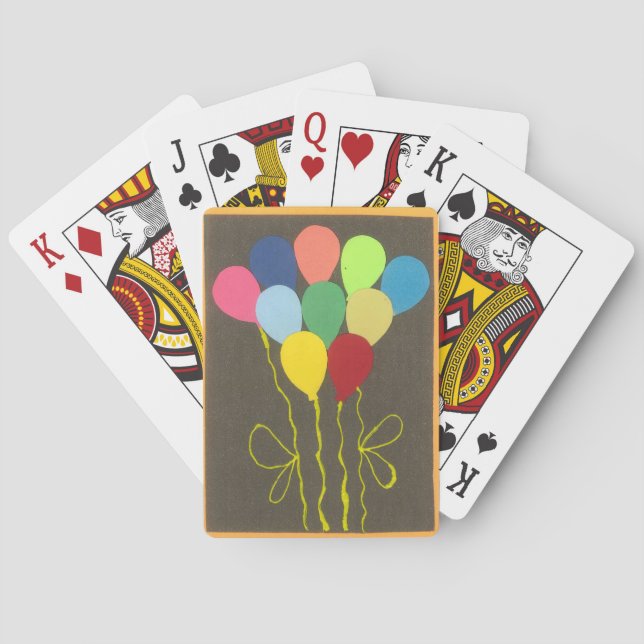 Colourful Birthday Balloons Graphic Art Design Playing Cards (Back)