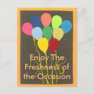 Colourful Birthday Balloons Graphic Art Design Postcard
