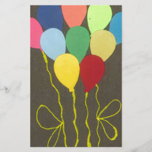 Colourful Birthday Balloons Graphic Art Design Stationery