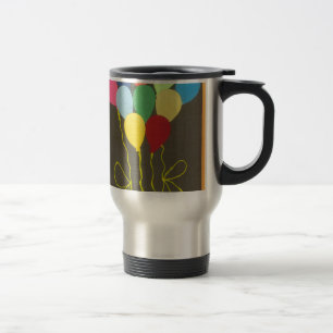 Colourful Birthday Balloons Graphic Art Design Travel Mug