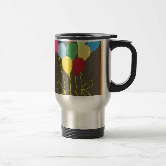 Colourful Birthday Balloons Graphic Art Design Travel Mug (Right)