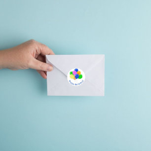 Colourful Birthday Balloons Happy Birthday Classic Round Sticker