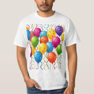 Colourful Birthday Balloons Party Celebration T-Shirt