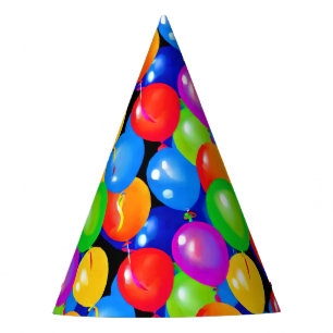 Colourful Birthday Balloons Party Hat