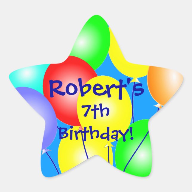 Colourful Birthday Balloons Stickers (Front)