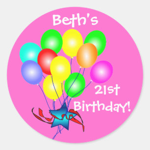 Colourful Birthday Balloons Stickers