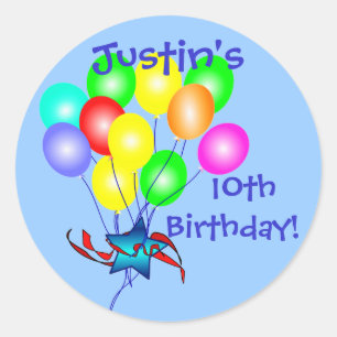 Colourful Birthday Balloons Stickers