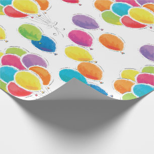Colourful Birthday Balloons Wrapping Paper